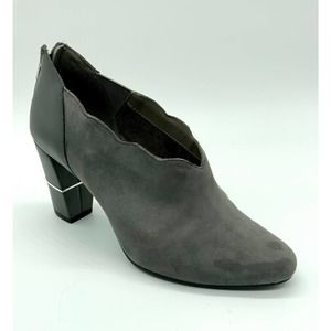 AEROSOLES TELEPORT Dark Gray Suede Ankle Bootie Size 7 with box